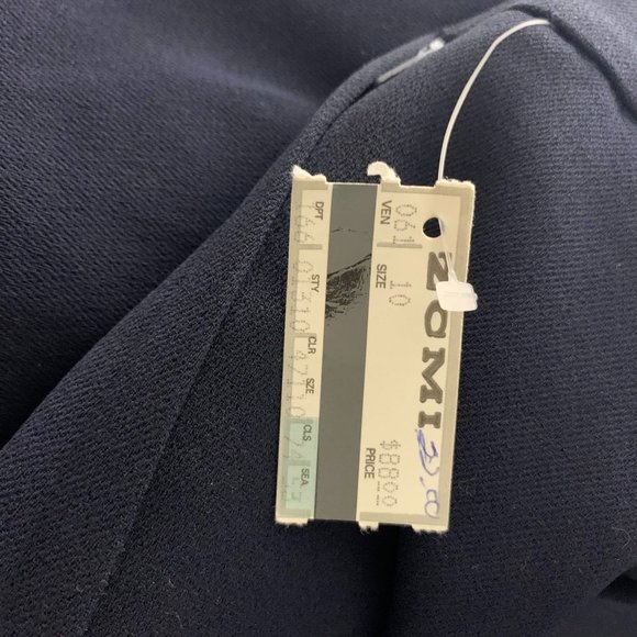 Vintage Liz Claiborne Pleated Pencil Skirt 10P Navy Blue Pockets Lined Button - Picture 5 of 5